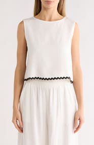 PATRIZIA LUCA Rickrack Trim Crop Tank