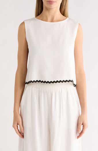 Rickrack Trim Crop Tank