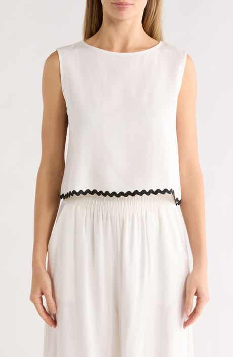 Rickrack Trim Crop Tank