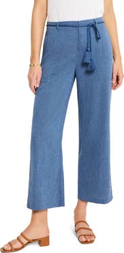 NIC+ZOE Rumba Rope Belt Linen Blend Pants