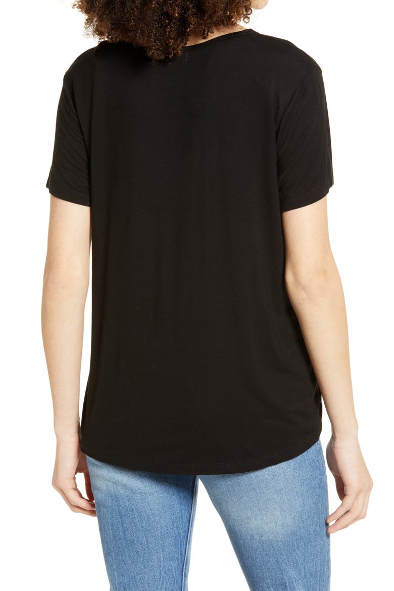 V-Neck T-Shirt, Alternate, color, BLACK
