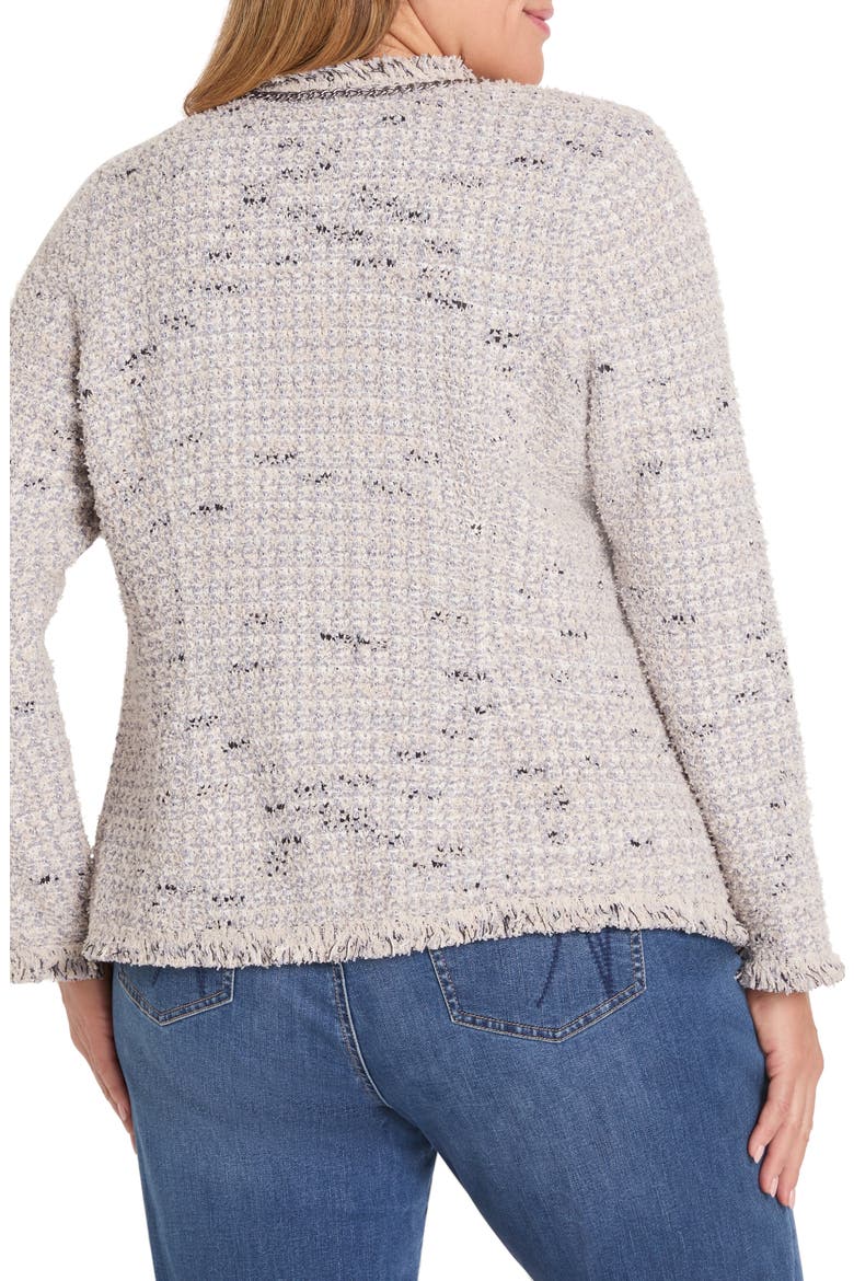 Chain Trim Fringe Mix Knit Jacket, Alternate, color, GREY MULTI