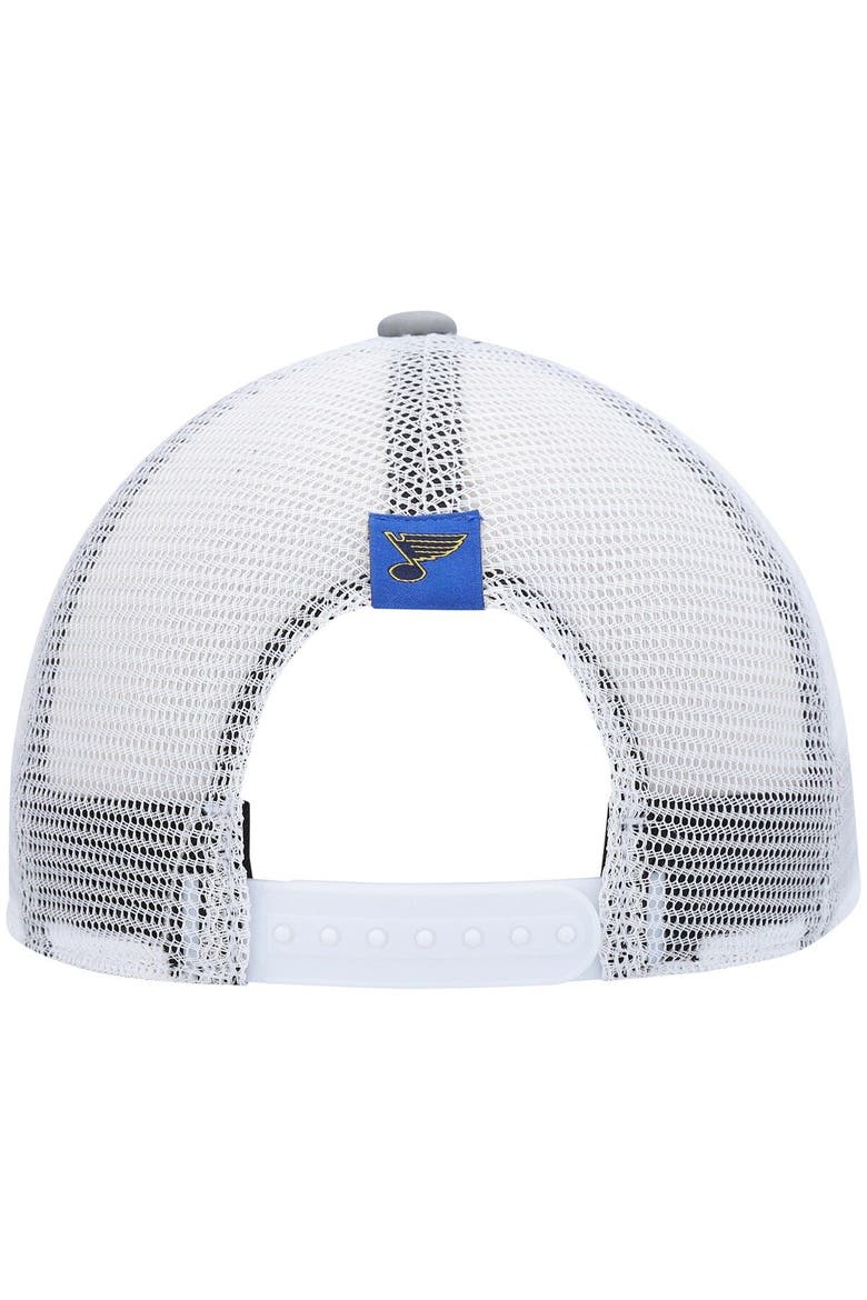 Women's adidas Gray/White St. Louis Blues Foam Trucker Snapback Hat, Alternate, color, Gray