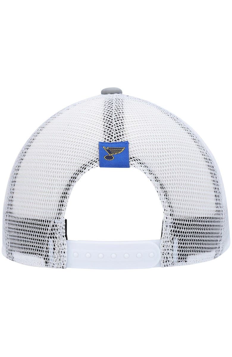adidas Women's adidas Gray/White St. Louis Blues Foam Trucker Snapback Hat, Alternate, color, Gray