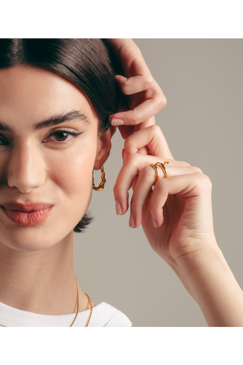 Dazzling 3 Ring, Alternate, color, Gold