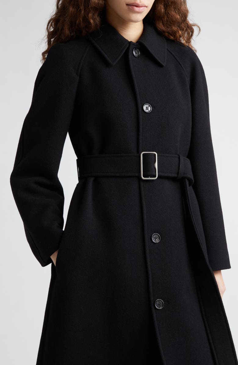 Burberry Regular Fit Belted Wool Twill Car Coat, Alternate, color, 