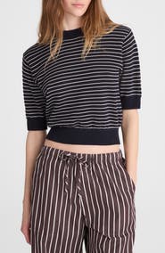 Madewell Textural Stitch Cotton Crewneck Sweater