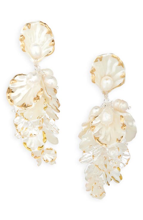 Mixed Petals Drop Earrings