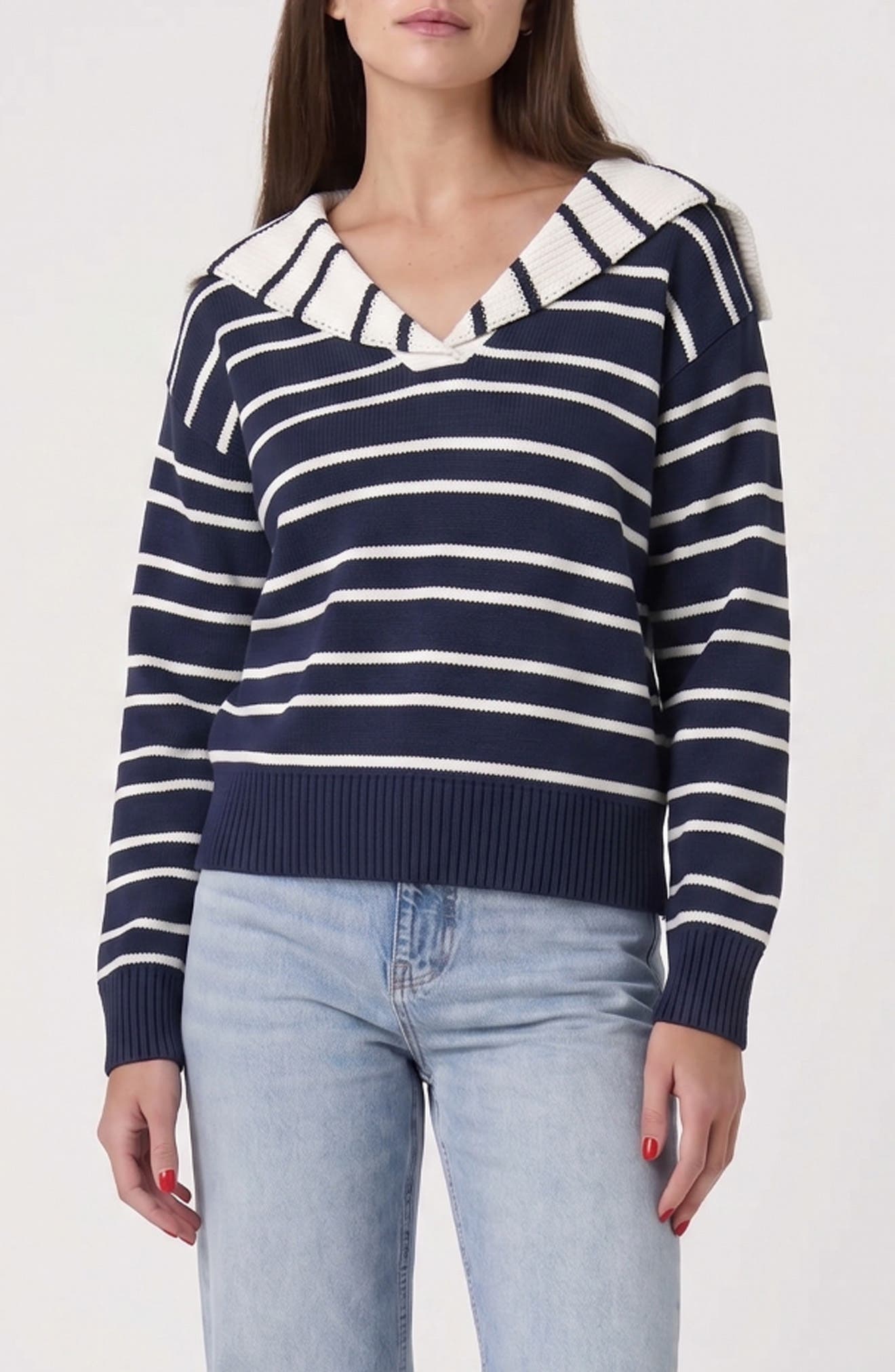 selected NAVY/ WHITE STRIPE