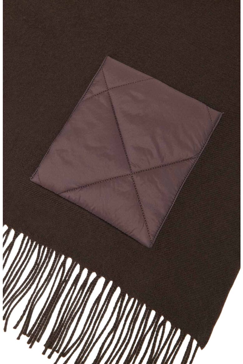 Hooded wool scarf, Alternate, color, Brown