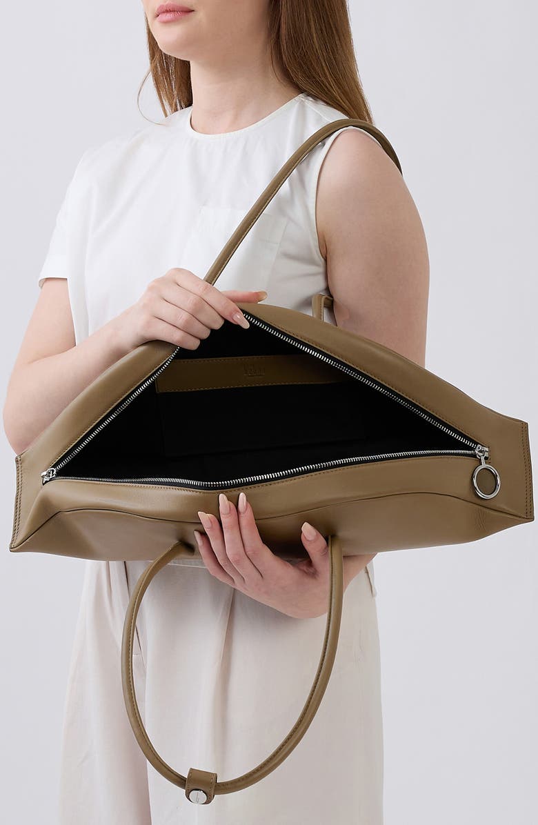 behno Laverne Leather Bowler Bag, Alternate, color, Palm