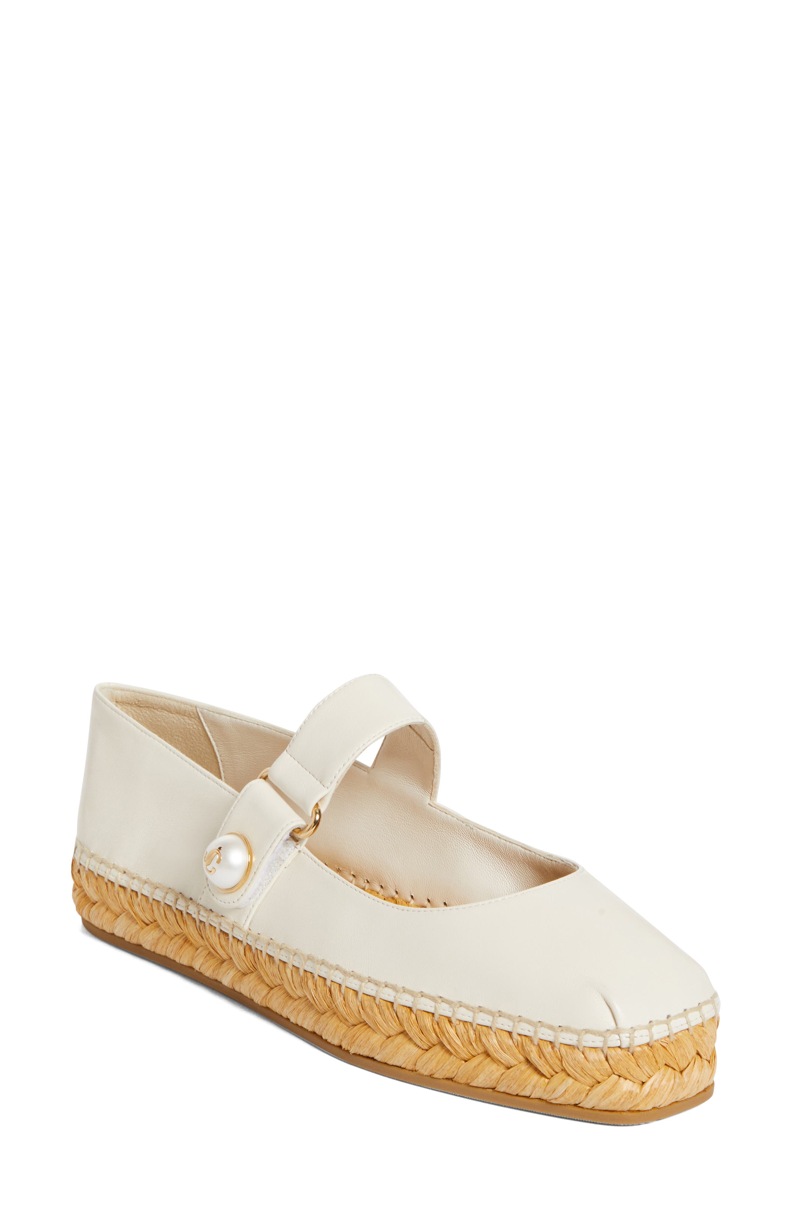 Jimmy Choo Fayence Espadrille Mary Jane Flat, Main, color, 