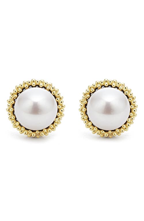 Lagos Luna Pearl Lux Stud Earrings In Gold