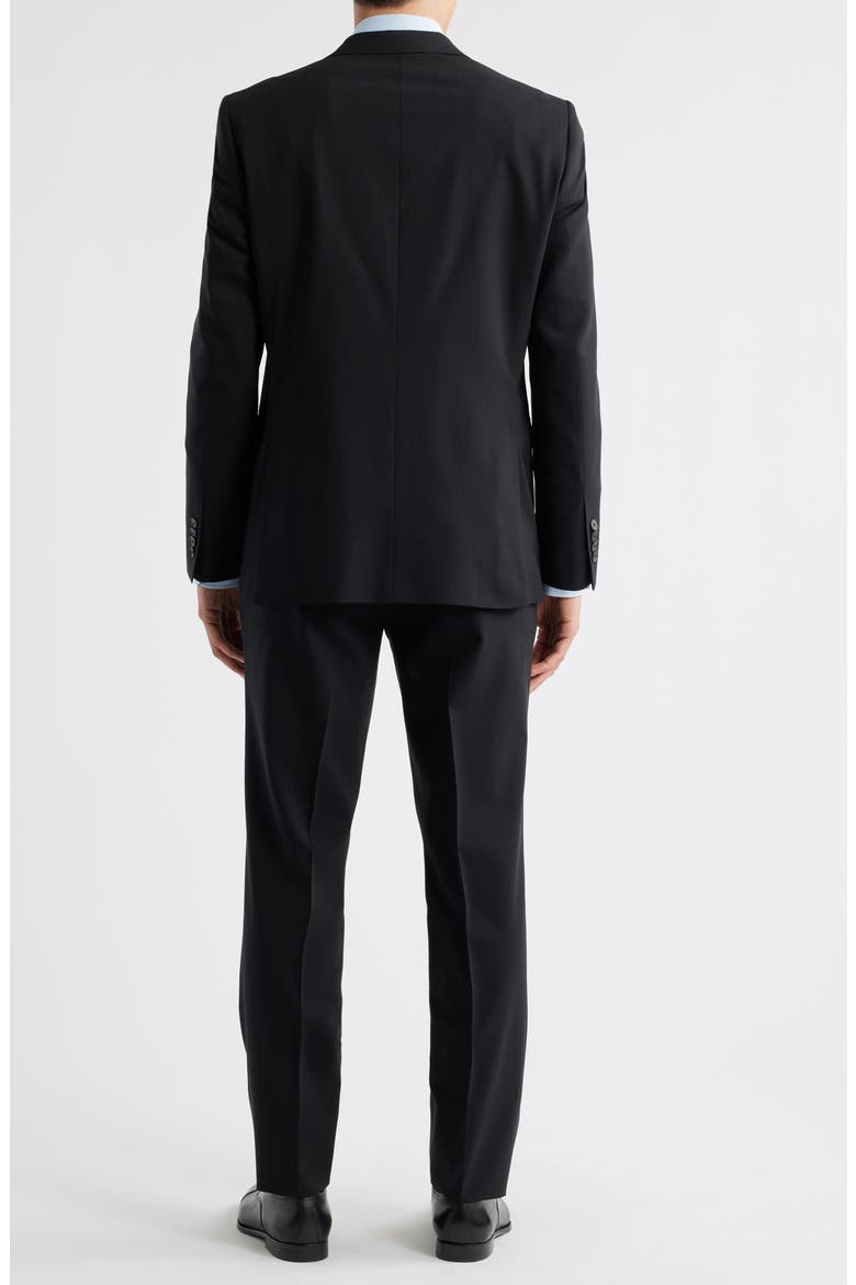 Stacie Trim Fit Solid Black Wool Suit, Alternate, color, BLACK
