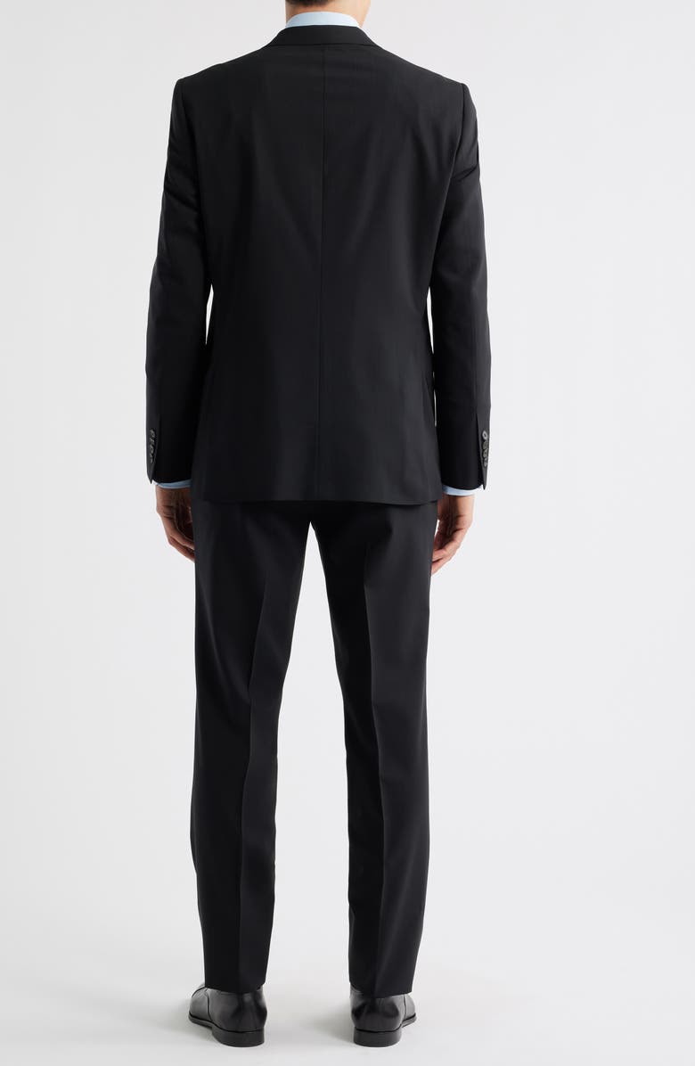 Jack Victor Stacie Trim Fit Solid Black Wool Suit, Alternate, color, Black