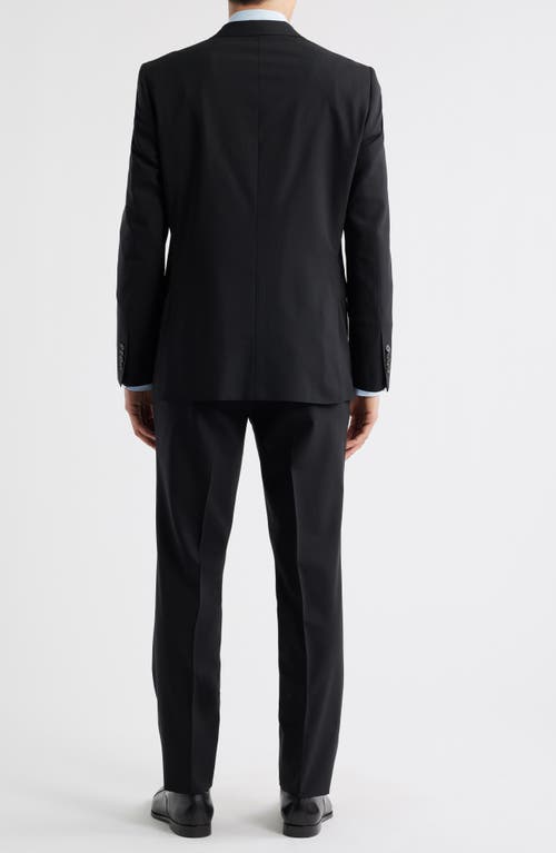 Jack Victor Stacie Trim Fit Solid Black Wool Suit In Black