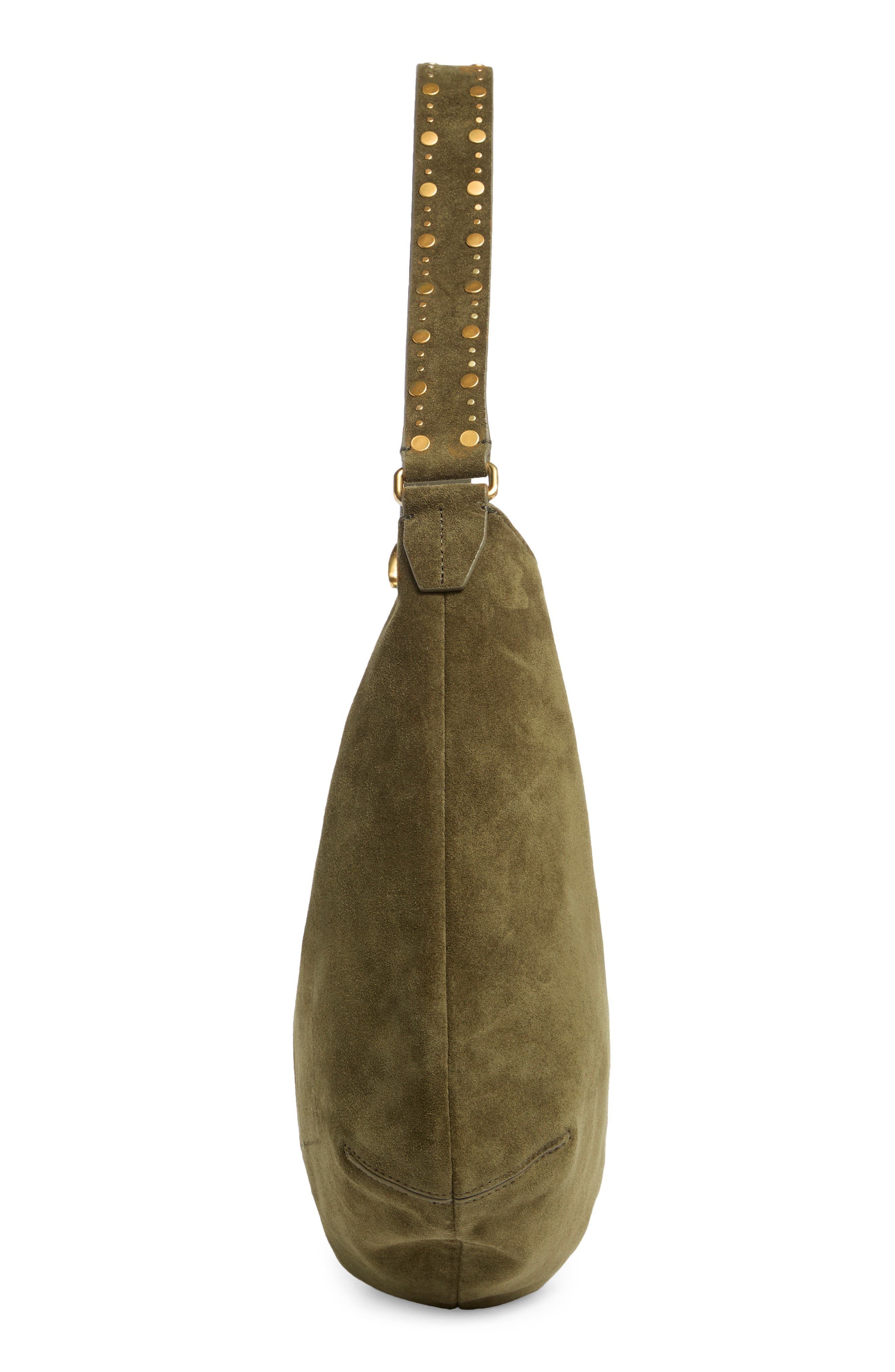 Naomi Leather Hobo, Alternate, color, DK OLIVE