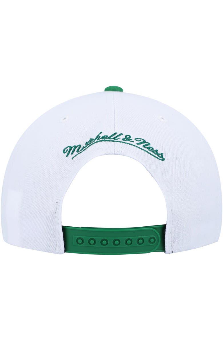 Mitchell & Ness Men's Mitchell & Ness White/Green Boston Celtics Side Core 2.0 Snapback Hat, Alternate, color, White