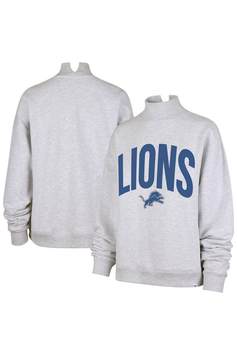 Women's '47  Gray Detroit Lions Subtle Muse Mock Neck Sweatshirt, Main, color, Gray