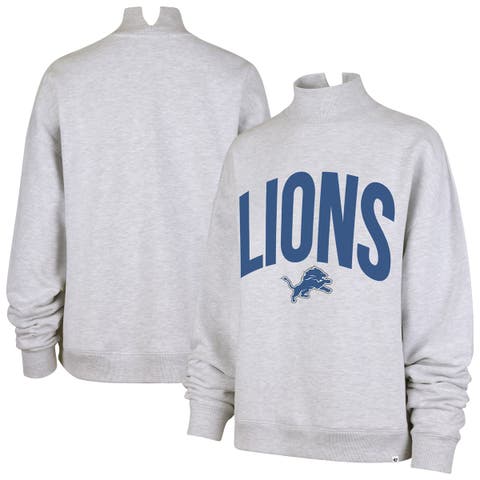 Women's '47  Gray Detroit Lions Subtle Muse Mock Neck Sweatshirt