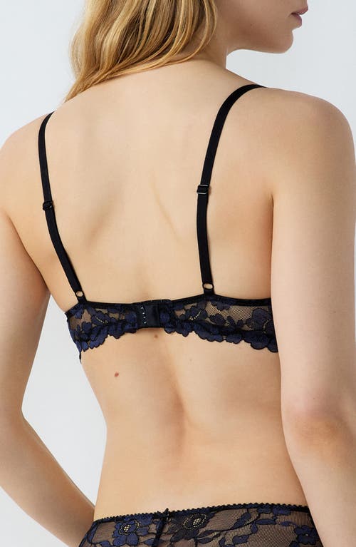 Etam Danseuse Mesh Underwire Bra In Night Blue