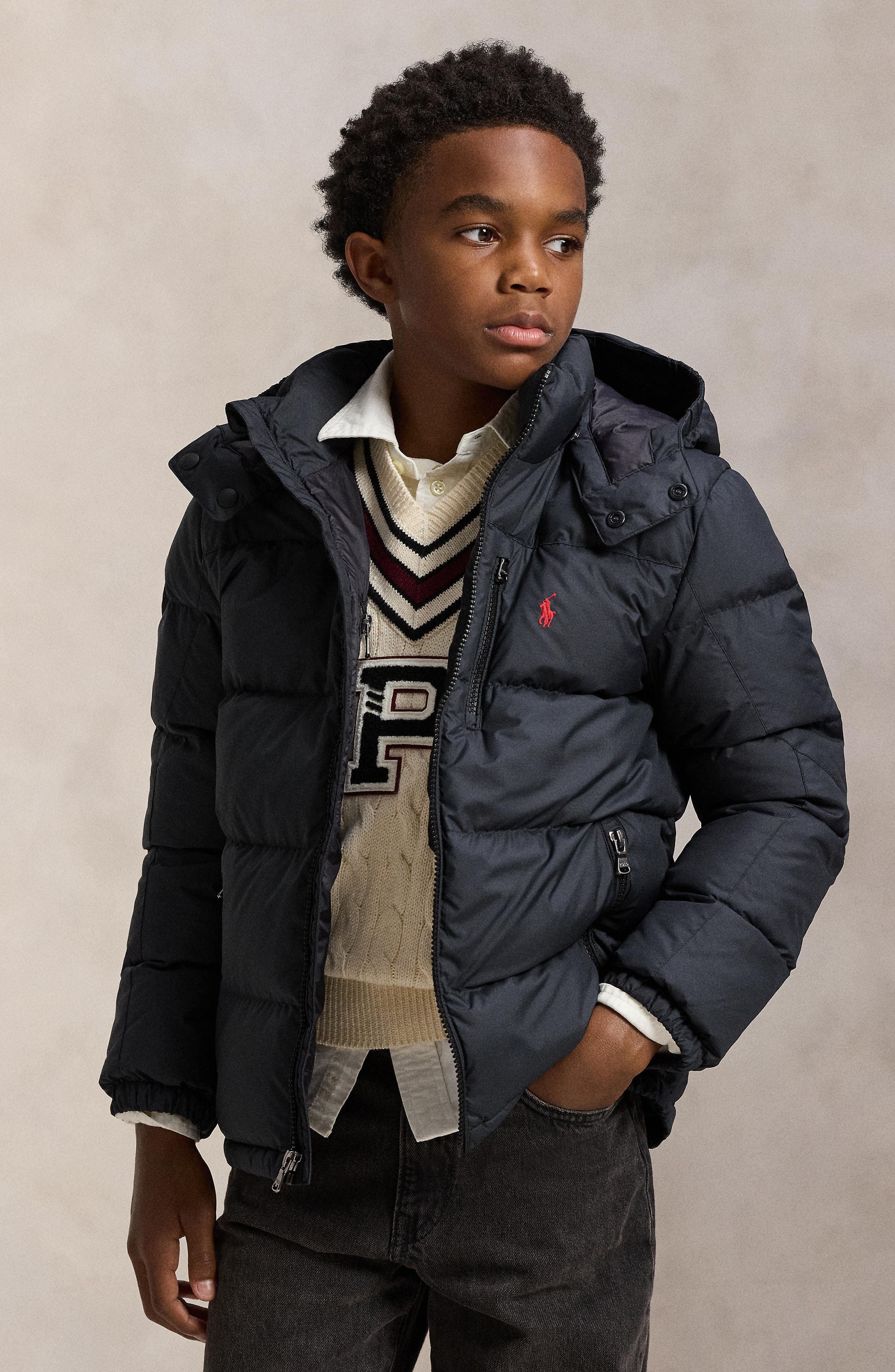 ☆大幅値下☆Polo Ralph Lauren キッズジャケット　ブラック100 Polo Ralph Lauren Kids' Water Repellent 650 Fill Power Down Jacket