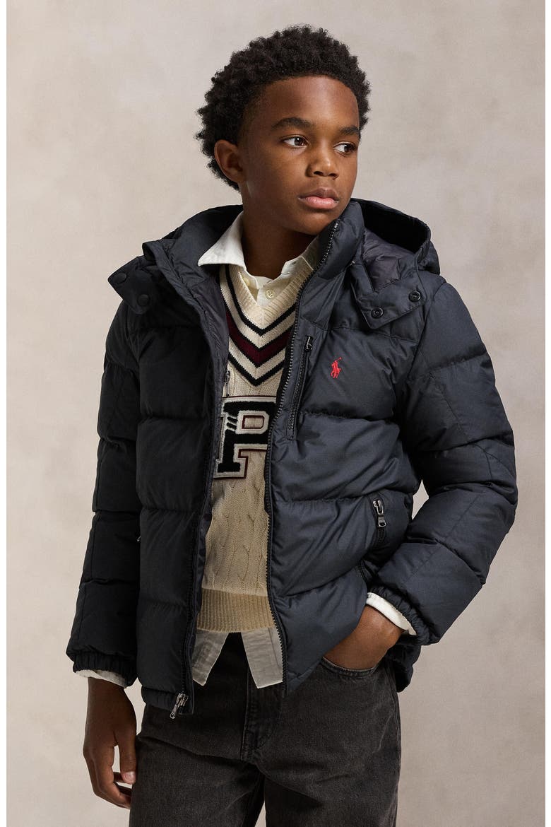 Kids' Water Repellent 650 Fill Power Down Jacket, Alternate, color, BLACK