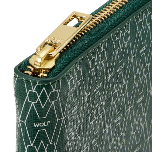 Wolf Signature Zip Wallet In Green