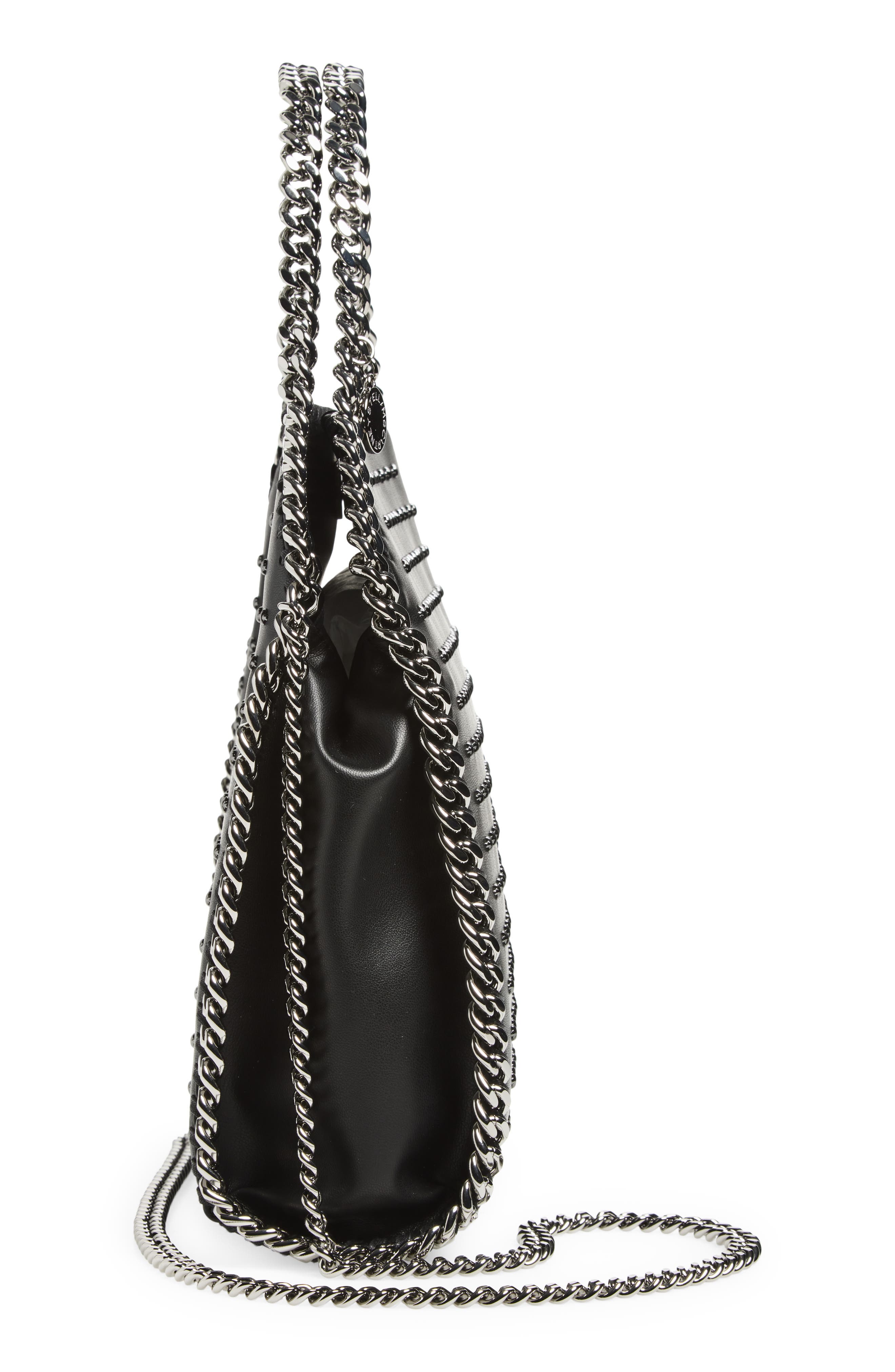 Stella McCartney Mini Rock New York Falabella Shoulder Bag, Alternate, color, Black