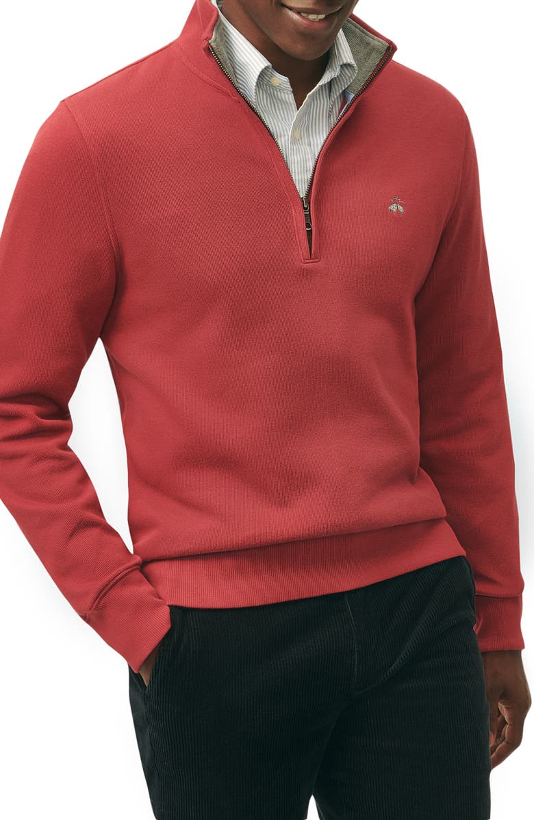 Brooks Brothers Cotton Half Zip Pullover, Main, color, 