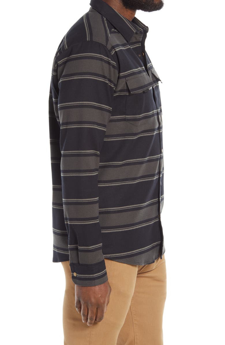 Roark Diablo Classic Fit Stripe Water Repellent Snap-Up Shirt Jacket, Alternate, color, 