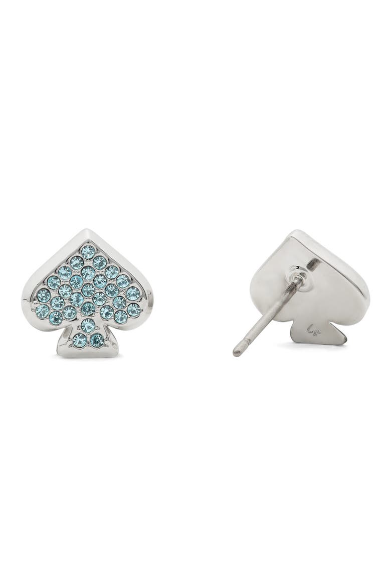 pavé stud earrings, Alternate, color, BLUE/ SILVER