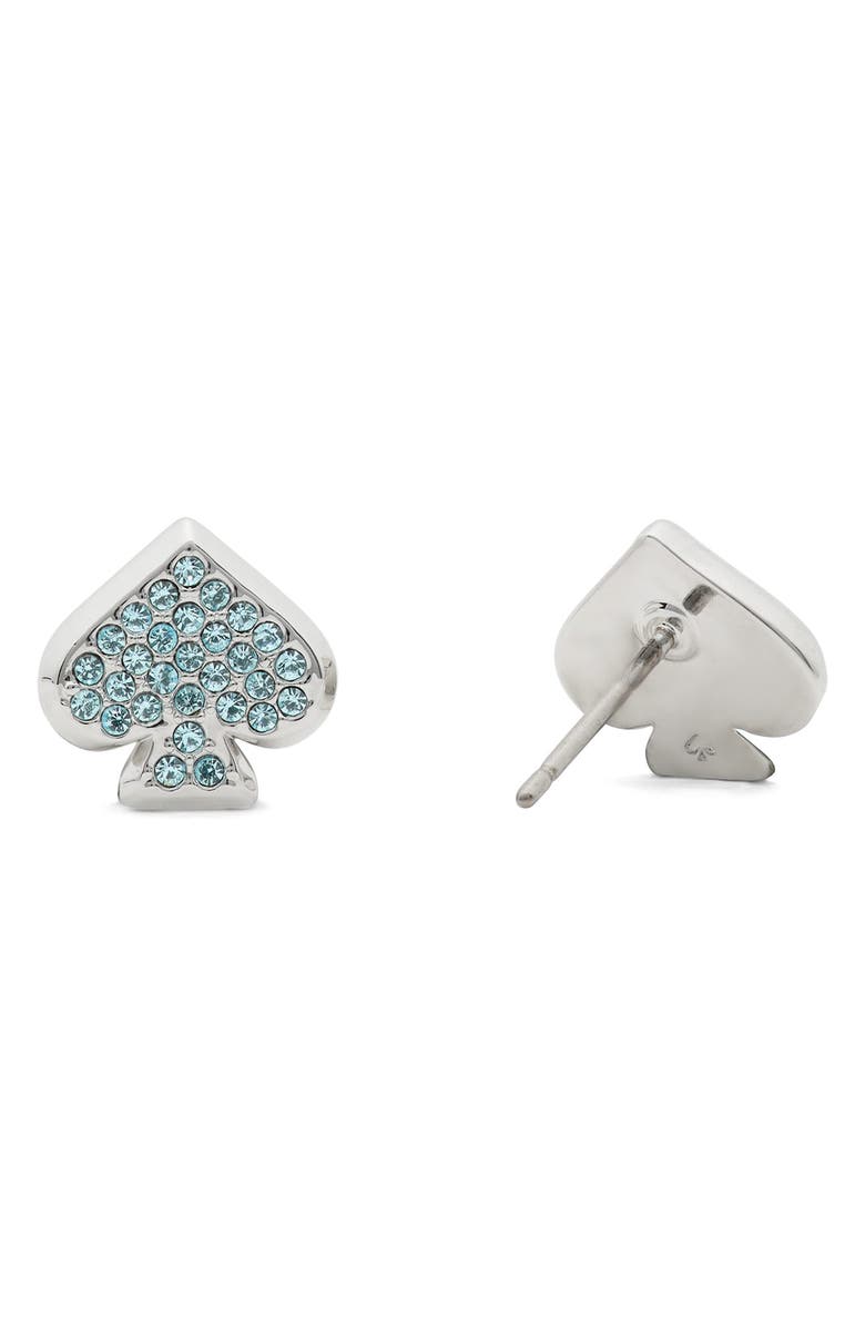 Kate Spade New York pavé stud earrings, Alternate, color, Blue/ Silver