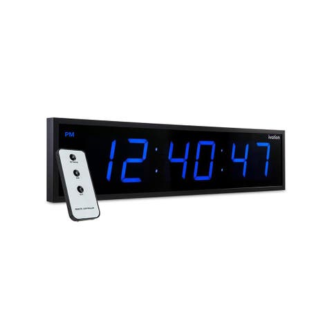 Large Digital Clock, 24 Led Wall Clock with 6-Level Brightness & Mounting Hardware