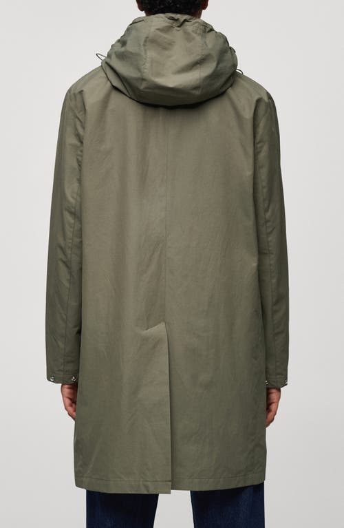 Mango Water Repellent Parka In Khaki Green