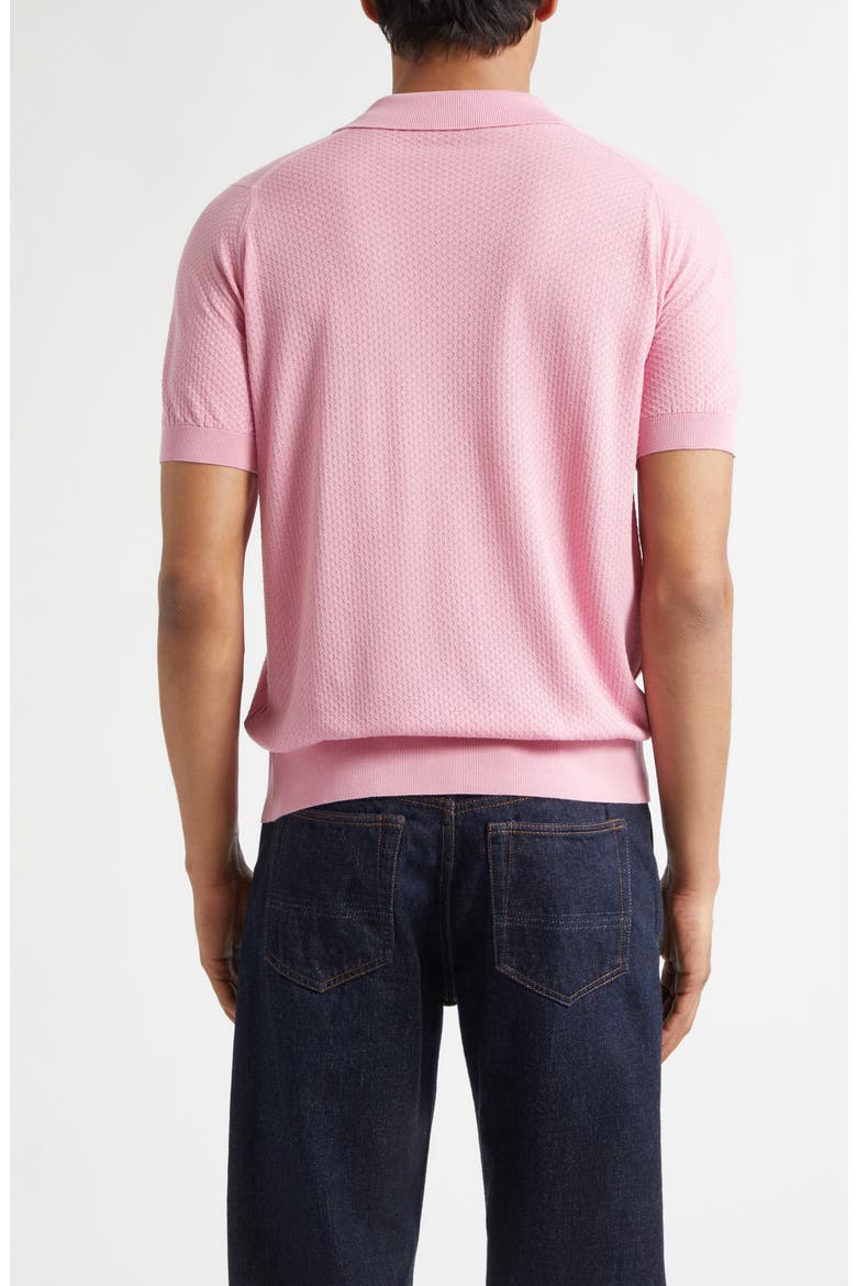 Calun Textured Sea Island Cotton Polo, Alternate, color, GLASS PINK