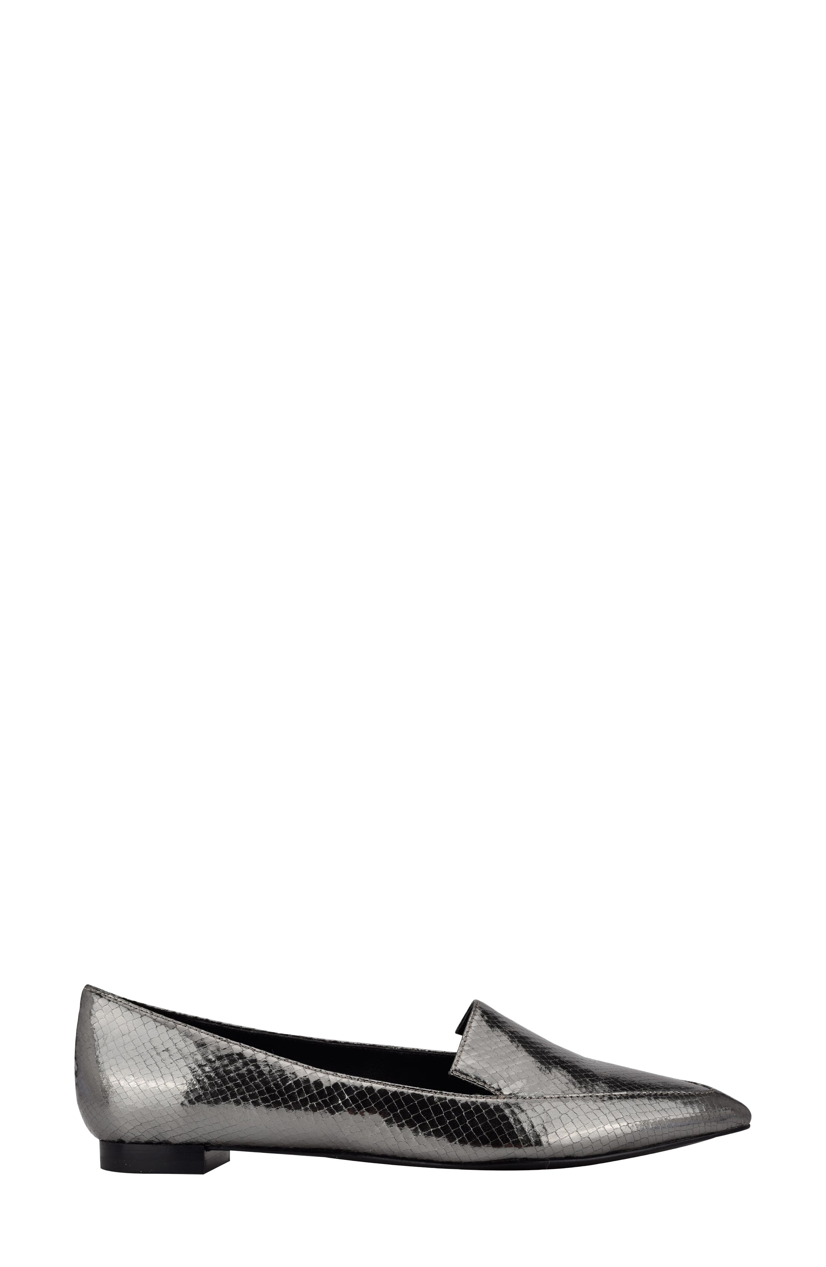 'Abay' Pointy Toe Loafer, Alternate, color, PEWTER METALLIC SNAKE