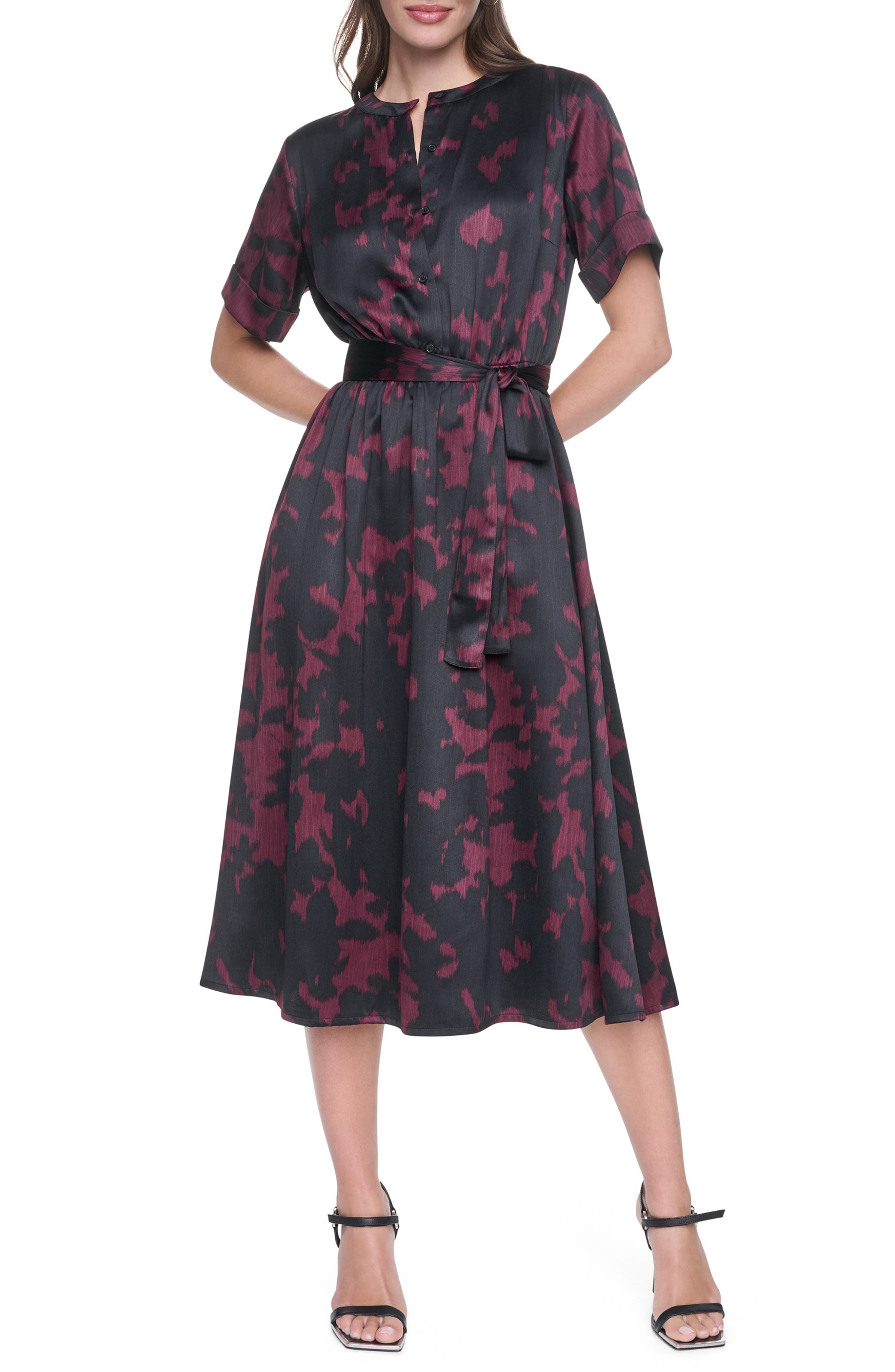 Folded Cuff Shirtdress
