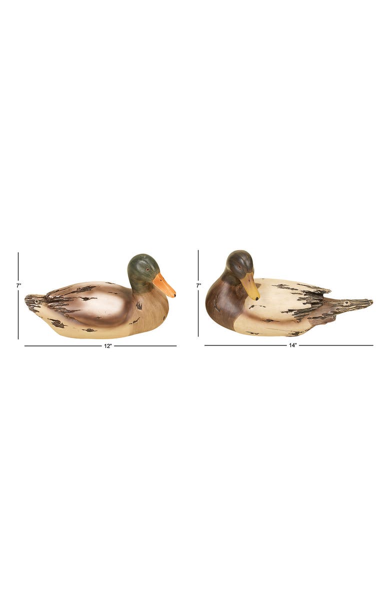 SONOMA SAGE HOME Beige Polystone Rustic Duck Sculpture - Set of 2, Alternate, color,