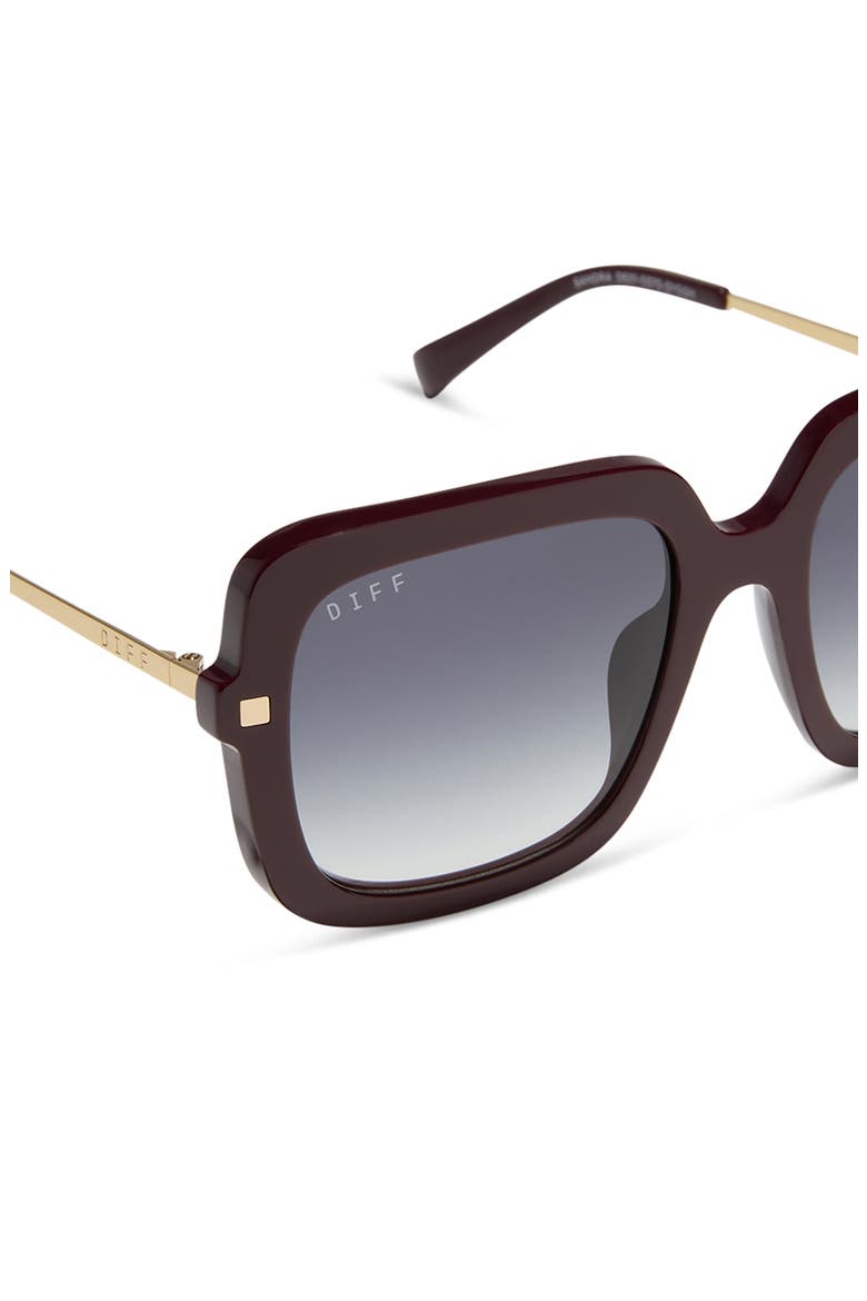 Sandra 54mm Gradient Square Sunglasses, Alternate, color, DARK CHERRY / GREY GRADIENT