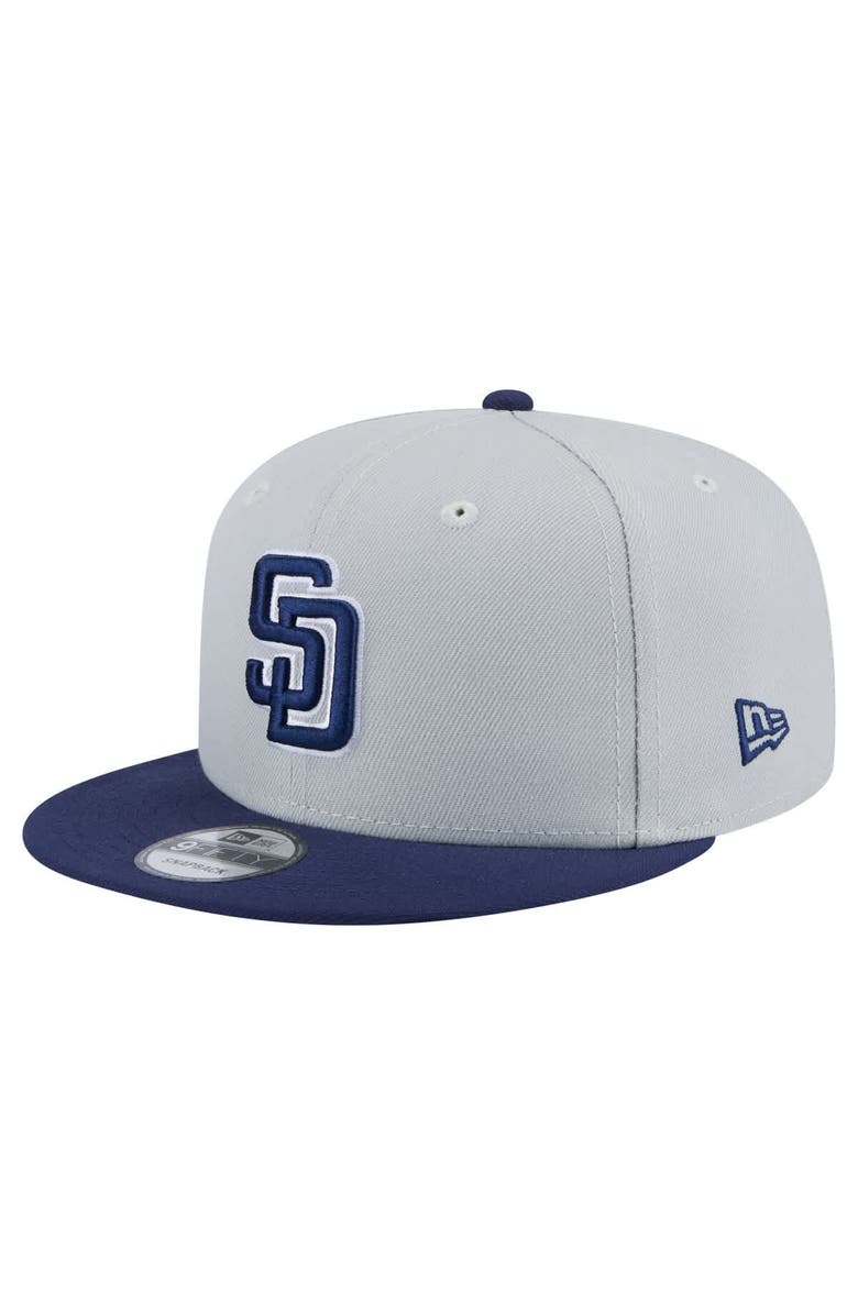 New Era Men's New Era Gray/Navy San Diego Padres 2-Tone Color Pack 9FIFTY Snapback Hat, Main, color, 