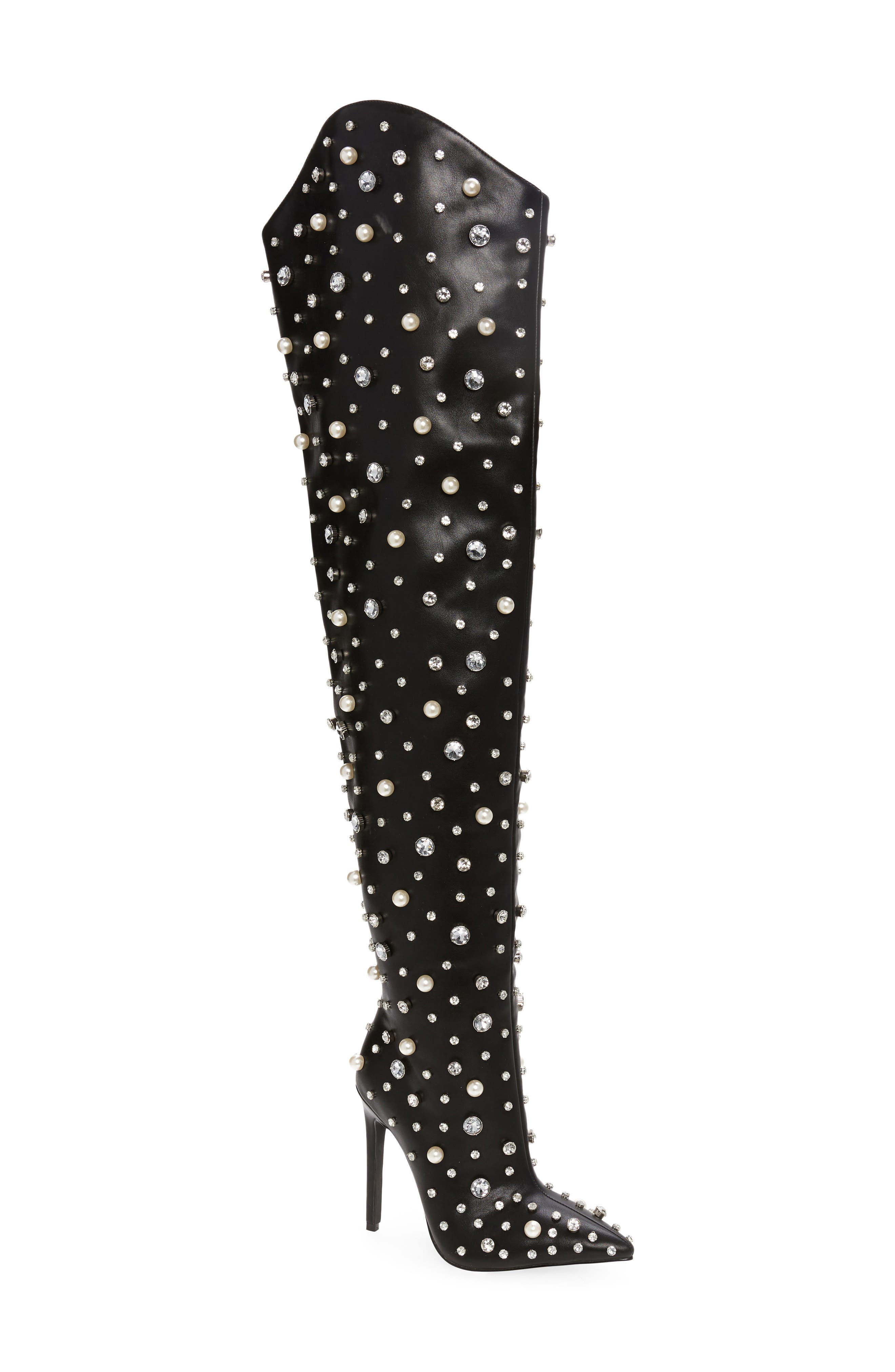 AZALEA WANG Starling Pointed Toe Over the Knee Boot, Main, color, 