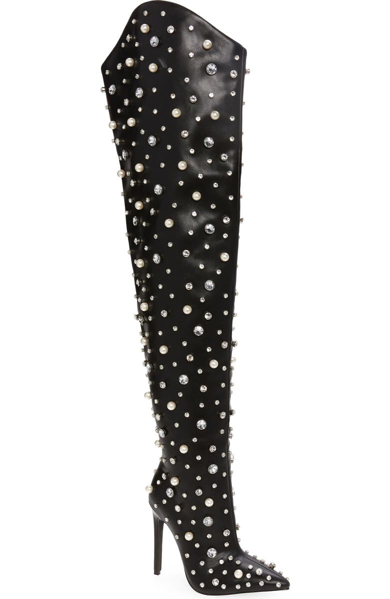 AZALEA WANG Starling Pointed Toe Over the Knee Boot, Main, color,