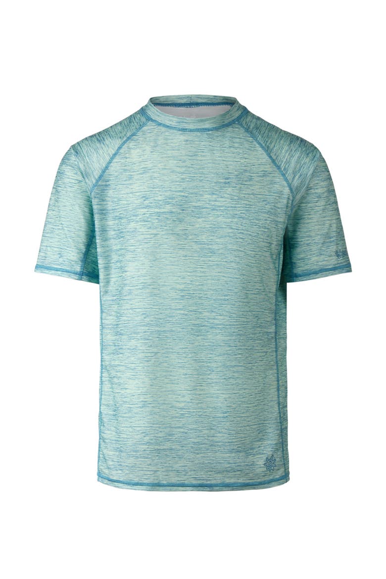 Short Sleeve Crew Sun & Swim Shirt, Main, color, Lagoon Jaspe