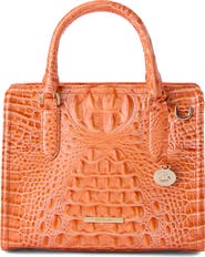 Brahmin Cami Croc Embossed Leather Satchel