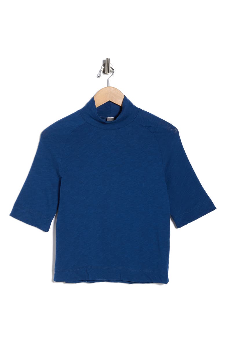 GO COUTURE Mock Neck Short Sleeve Sweater, Alternate, color, Lyons Blue