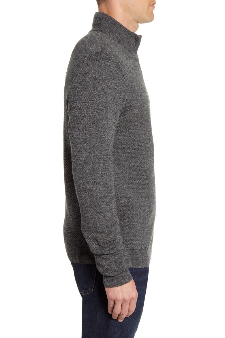 Mock Neck Zip Sweater, Alternate, color, GREY TORNADO HEATHER
