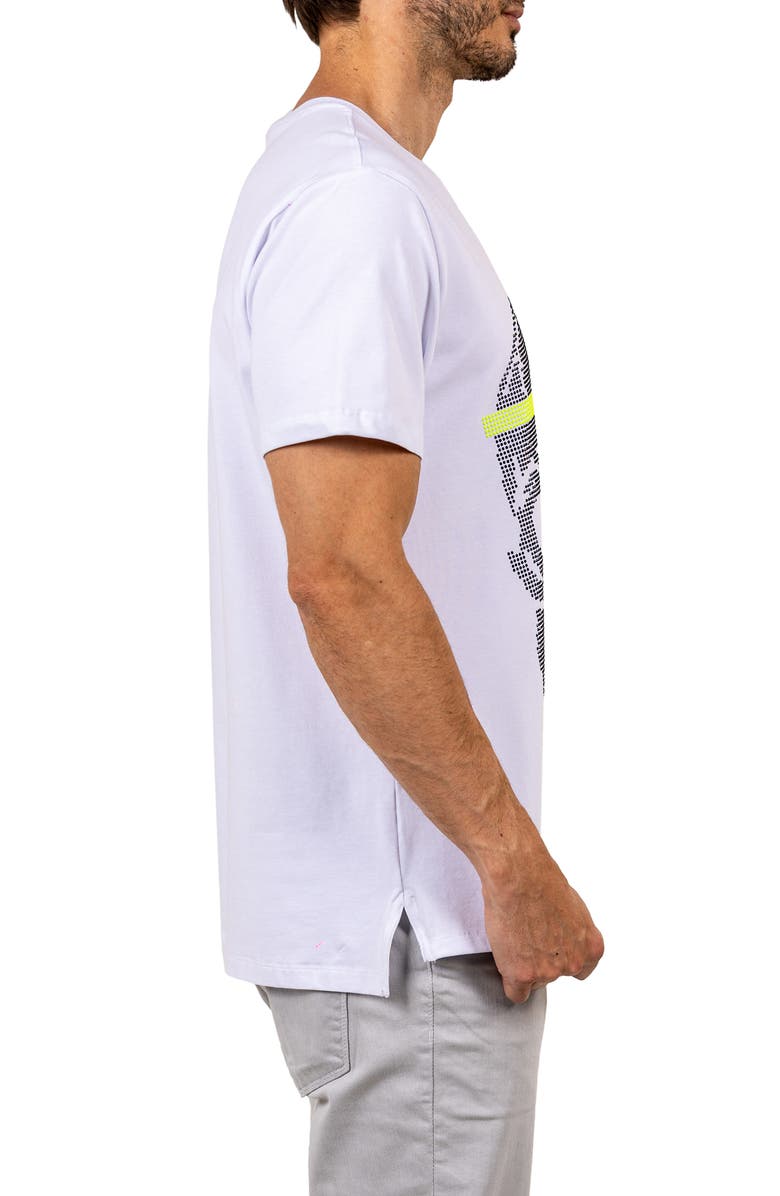 Maceoo Pixel Skull Cotton Graphic T-Shirt, Alternate, color, White