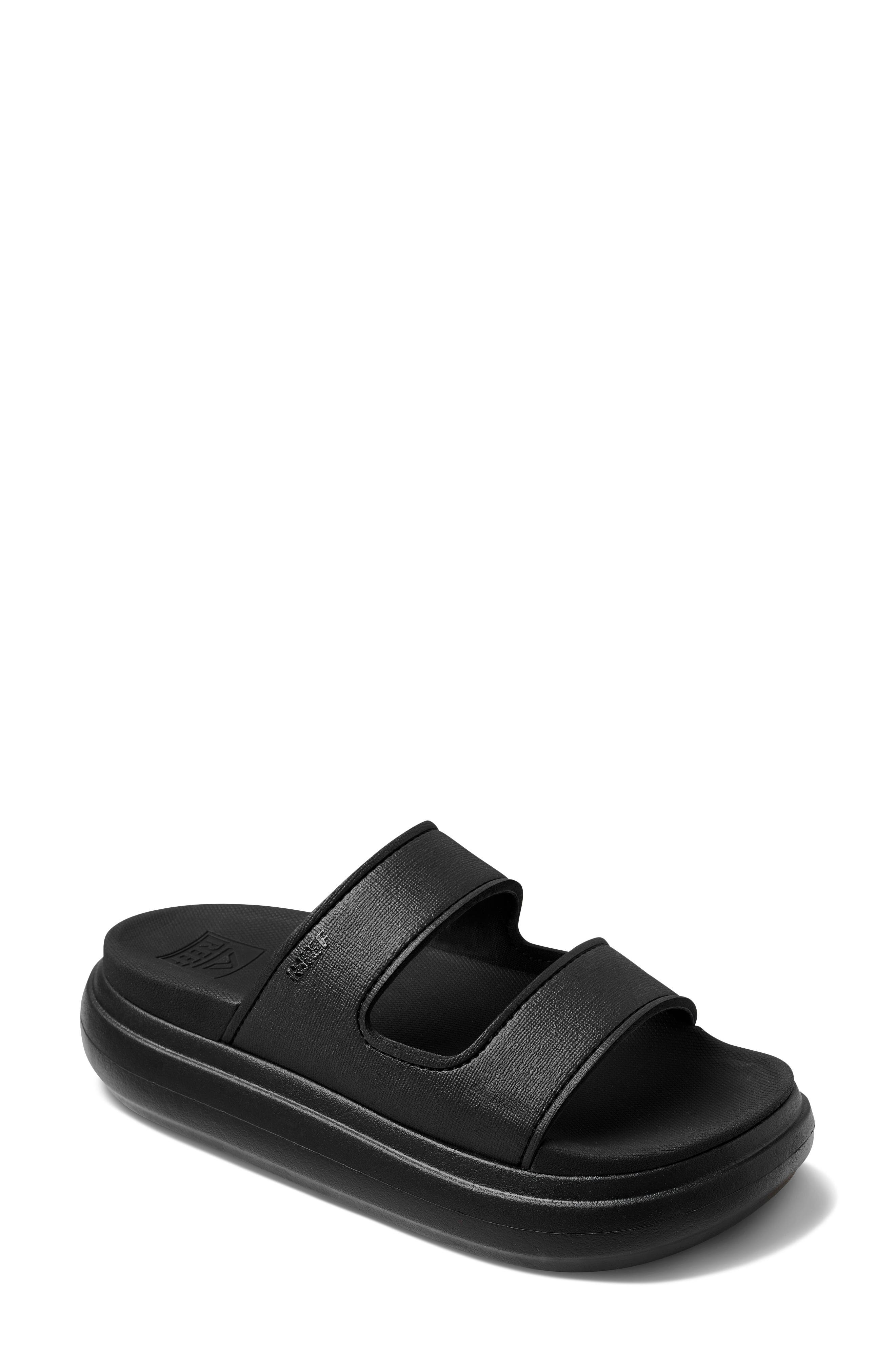 Reef Bondi Waterproof Platform Slide Sandal, Main, color, Black/ Black