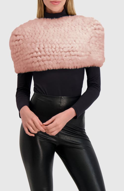 Lyla Grant Fur-free Rex Rabbit (faux Fur) Knit Cowl In Pink